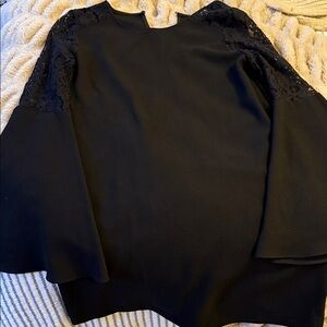 Aqua Black Lace Sleeve Mini Dress